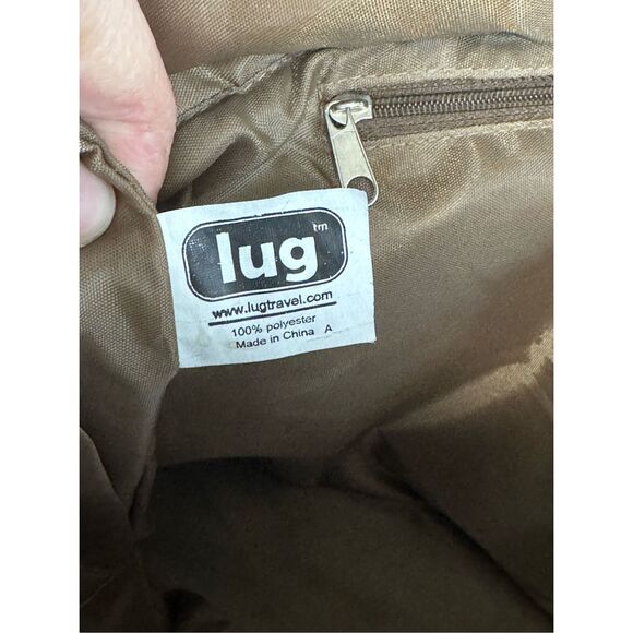 Lug Quilted Brown Crossbody Book Travel Tote Bag - Picture 4 of 8